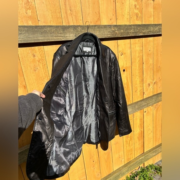 Vintage Pelle Studio black leather jacket-sz XL minimalist button winter fall‎ - Picture 9 of 9